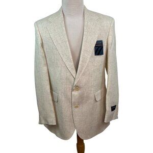 Haggar Beige Gentlemans Fit Dual button closure Front Pockets Mens Blazer Sz 40